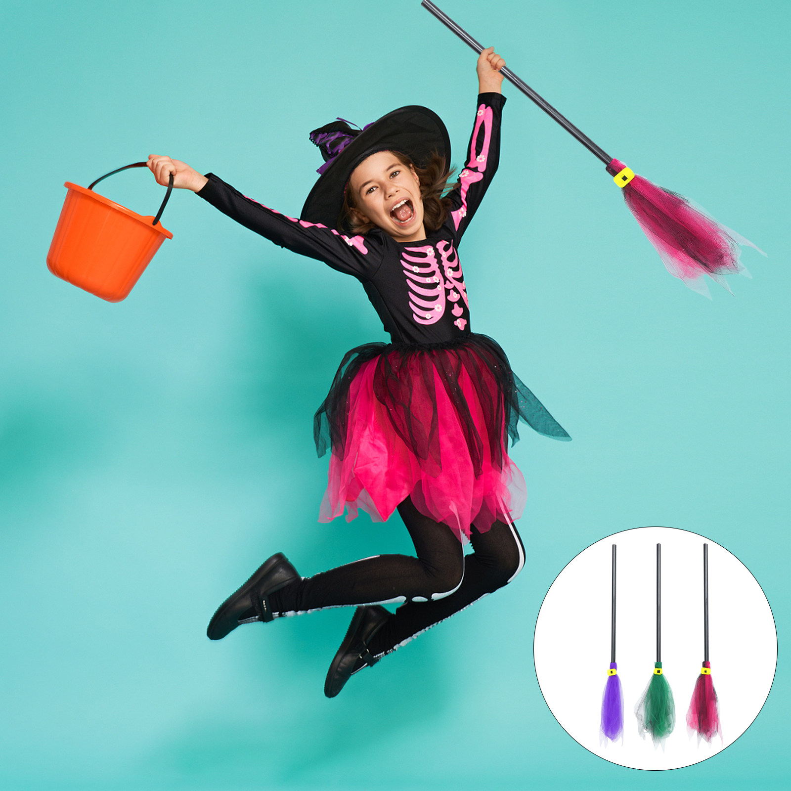 Easy Cosplay Prop - Accesorios de escoba de bruja para
