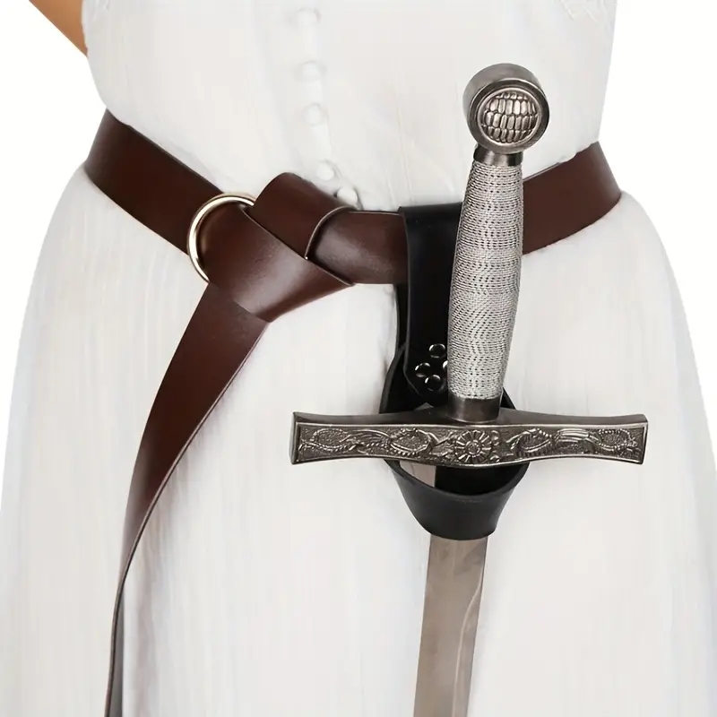 Cosplay Prop Dagger - Cinturón Vikingo Retro de Cuero para